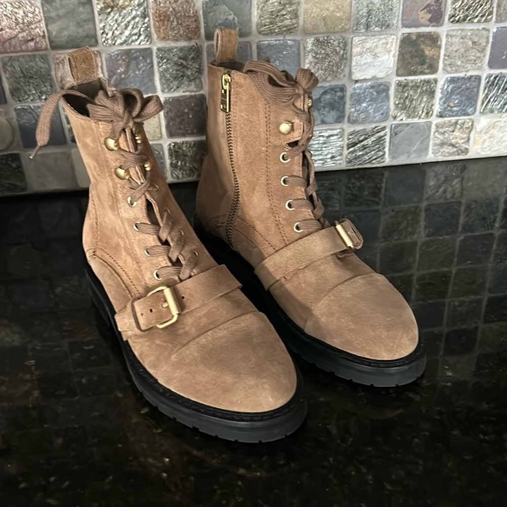 ALLSAINTS Dark Sand Suede Boots